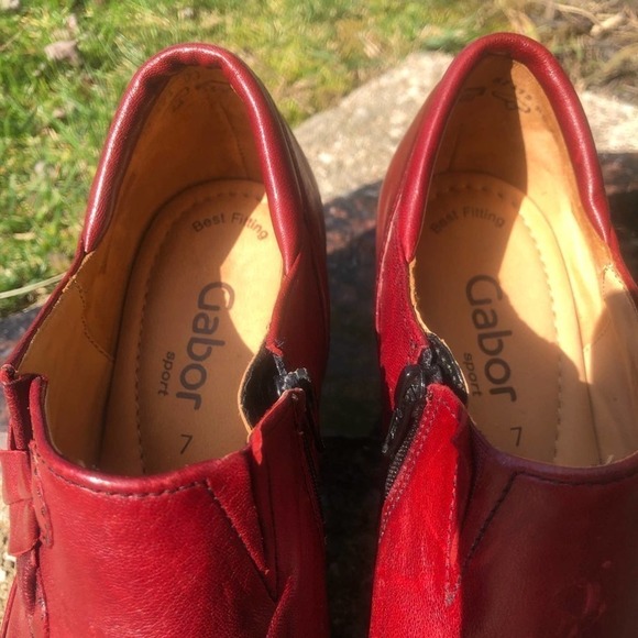Gabor Sport Leather Ankle Trouser Boot Shoe NWOT Size 9 Red Career Hipster - Picture 12 of 16